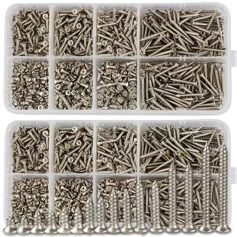 800pcs Self Wood Screws Set, M2 Phillips Flat Head Sheet Metal Screw, Self Screws Assortment Kit in Saudi Arabia