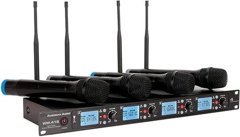 adj American Audio WM-419: Wm-419, 4 Channel Uhf Handheld Wireless Mic,Black in Saudi Arabia