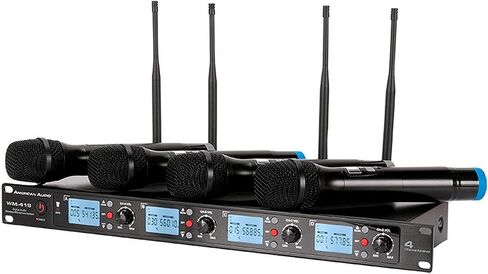 adj American Audio WM-419: Wm-419, 4 Channel Uhf Handheld Wireless Mic,Black in Saudi Arabia
