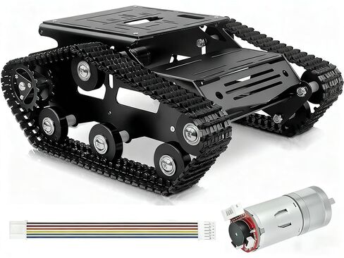 طقم هيكل خزان الروبوت الذكي مع محركات 2WD DC + محرك تشفير 2 قطعة لسيارة ROS Robot car / Arduino / Raspberry Pi DIY RC ألعاب سيارات روبوت مجنزرة ممتصة للصدمات - مجموعة تعليمية in Kuwait