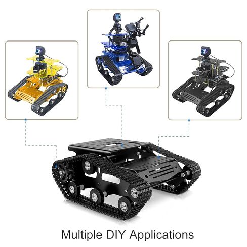 طقم هيكل خزان الروبوت الذكي مع محركات 2WD DC + محرك تشفير 2 قطعة لسيارة ROS Robot car / Arduino / Raspberry Pi DIY RC ألعاب سيارات روبوت مجنزرة ممتصة للصدمات - مجموعة تعليمية in Kuwait