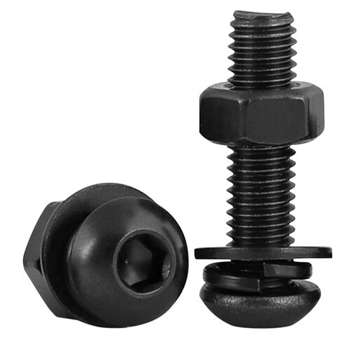 20 PCS M6*12 Cup Head Nuts and Bolts, Hex Head Bolt, Furniture Spare Parts, Crib Bolts Replacement Kit, Fully Threaded, Black Oxide Furniture Screws Connector for Chair Furniture Cots Beds in Saudi Arabia
