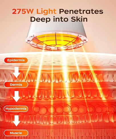 LHCYLDQ 275W مصباح العلاج بالضوء بالأشعة تحت الحمراء - مصباح الحرارة الأحمر بالقرب من الأشعة تحت الحمراء لألم العضلات المشتركة، رأس مصباح قائم قابل للتعديل مع درجة حرارة قابلة للتعديل بحرية (أبيض) in Kuwait
