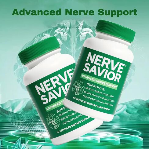 Advanced Nerve Support with B Vitamins & Herbal Extracts - 60 Capsules in Saudi Arabia