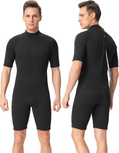 FLEXEL Women Wetsuit Shorty, 2mm 3mm Neoprene Shorty Sleeve Wet Suits for Men in Cold Water for Scuba Diving Surfing Swimming Snorkeling in Kuwait