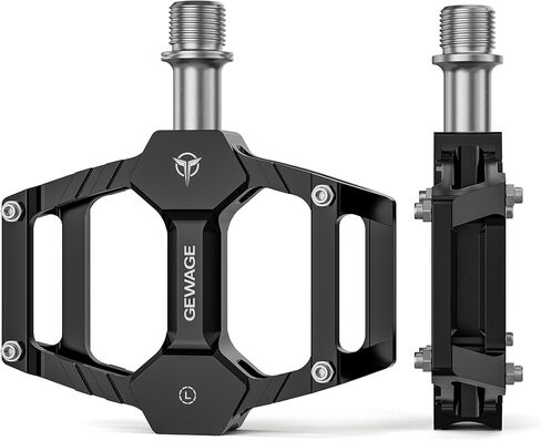 Mountain Road Bike Pedals -Bicycle Flat Pedals Aluminum 9/16" Sealed Bearing- Lightweight Platform for Road Mountain BMX MTB Bike Children's Bicycle in Kuwait
