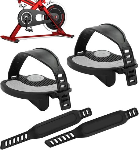 زوج واحد من دواسات الدراجة الرياضية مع أشرطة لدراجة Pelotons، دواسات دراجات ثابتة مقاس 9/16 بوصة للدراجات الهوائية الداخلية، قطع غيار بدواسة ركوب الدراجات الدوارة in Kuwait