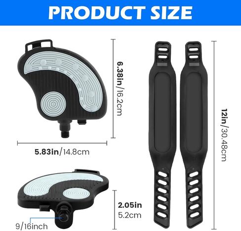 زوج واحد من دواسات الدراجة الرياضية مع أشرطة لدراجة Pelotons، دواسات دراجات ثابتة مقاس 9/16 بوصة للدراجات الهوائية الداخلية، قطع غيار بدواسة ركوب الدراجات الدوارة in Kuwait