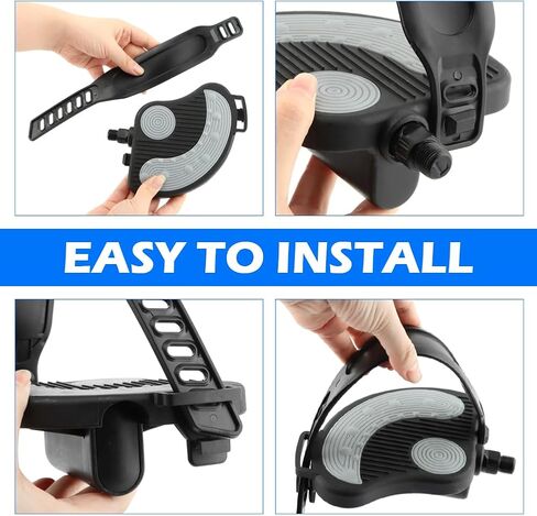 زوج واحد من دواسات الدراجة الرياضية مع أشرطة لدراجة Pelotons، دواسات دراجات ثابتة مقاس 9/16 بوصة للدراجات الهوائية الداخلية، قطع غيار بدواسة ركوب الدراجات الدوارة in Kuwait