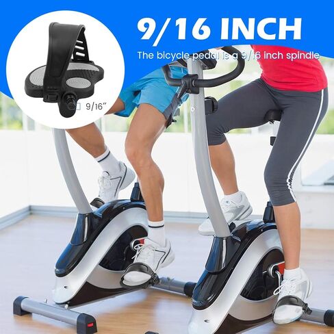 زوج واحد من دواسات الدراجة الرياضية مع أشرطة لدراجة Pelotons، دواسات دراجات ثابتة مقاس 9/16 بوصة للدراجات الهوائية الداخلية، قطع غيار بدواسة ركوب الدراجات الدوارة in Kuwait