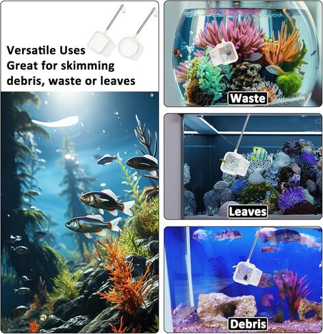 2Pcs Fish Net for Fish Tank, 3Inch Aquarium Fishing Net for Betta Fishing Tank Nylon Nets with Extendable 5-16 Inch Stainless Steel Long Handle Fine Mesh Aquarium Catch Nets for Shrimp Pond Creek in Saudi Arabia