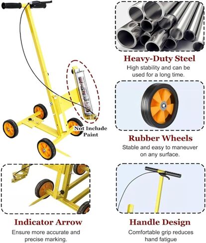 Line Striping Machines, Striping Line Marking Walk Behind Paint, Adjustable Line Width, with Wheel, for School Stadium Driveway Playgrounds in Saudi Arabia