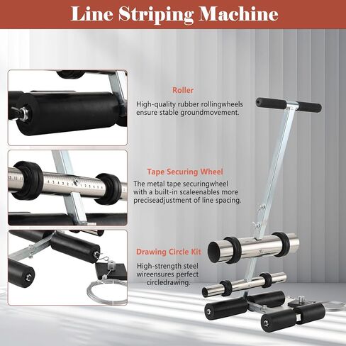 آلة شريط لالابو كورت لاين، آلة شريط ساحة انتظار السيارات، أداة وضع شريط طلاء أرضية ملعب كرة السلة، للممر، الملعب، تحذير الطريق in Kuwait