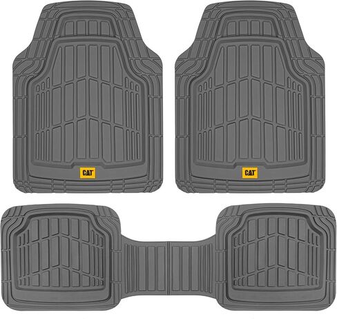 سجادات أرضية مطاطية شديدة التحمل من Cat® ToughRide وبطانة صندوق البضائع لسيارة SUV Van Sedan، باللون الأسود - مزخرفة لتناسب جميع الأحوال الجوية، سجادة أرضية السيارة ذات الأطباق العميقة in Saudi Arabia