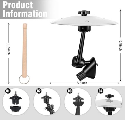 فتحة تهوية الصنج للسيارة، مجموعة صنج طبل صغيرة مع عصا طبل صغيرة، هدية مضحكة لتخفيف التوتر للسائقين ورحلات الطريق ومحبي الموسيقى، ملحق سيارة متوافق مع معظم المركبات، فضي in Kuwait