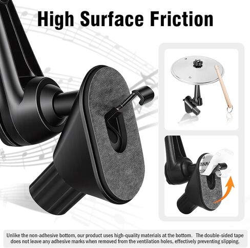 فتحة تهوية الصنج للسيارة، مجموعة صنج طبل صغيرة مع عصا طبل صغيرة، هدية مضحكة لتخفيف التوتر للسائقين ورحلات الطريق ومحبي الموسيقى، ملحق سيارة متوافق مع معظم المركبات، فضي in Kuwait