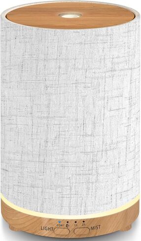 URPOWER 100ML Essential Oil Diffusers for Home with Linen Cover 7 Color Changing Lights, Timer & Auto-Off Scent Diffuser Oil Machine Humidifier Aromatherapy Air Diffusers for Bedroom, Office in Kuwait