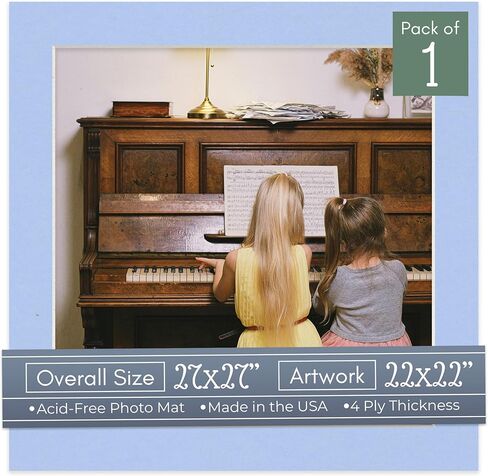 CountryArtHouse Charcoal Acid Free 27x27 Square Picture Frame Mat with White Core Bevel Cut for 22x22 Pictures - Fits 27x27 Frame - Pack of 1 Matboard in Saudi Arabia
