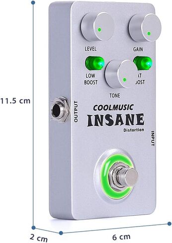 COOLMUSIC C-DI01 Insane Distortion Guitar Bass Distortion Pedal in Kuwait
