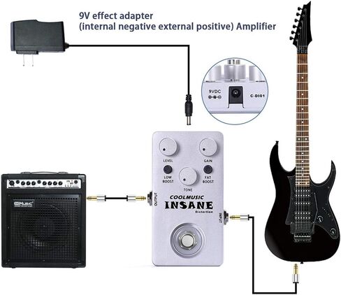 COOLMUSIC C-DI01 Insane Distortion Guitar Bass Distortion Pedal in Kuwait