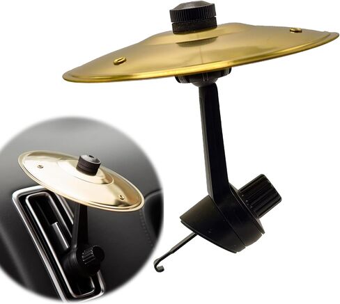 صنج السيارة للوحة القيادة وفتحة الهواء - صنج معدني مصقول صغير لمتعة الطبل - هدية للسائقين والطبولين (ذهبي) in Kuwait