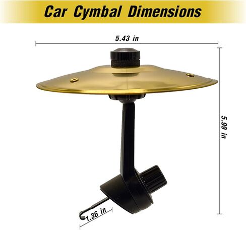 صنج السيارة للوحة القيادة وفتحة الهواء - صنج معدني مصقول صغير لمتعة الطبل - هدية للسائقين والطبولين (ذهبي) in Kuwait