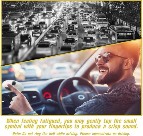 صنج السيارة للوحة القيادة وفتحة الهواء - صنج معدني مصقول صغير لمتعة الطبل - هدية للسائقين والطبولين (ذهبي) in Kuwait