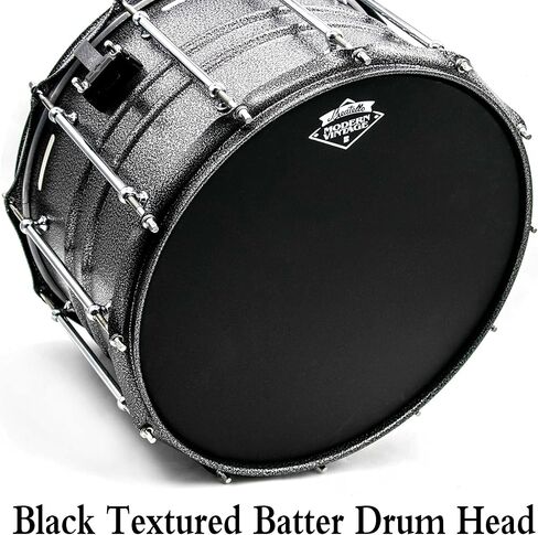 رأس طبلة مصقول بالرمل مقاس 14 بوصة - أسود غير لامع محكم 10.8 مل رأس مستجيب للخدمة الشاقة لفرقة المسيرة وتسجيل الاستوديو والأداء الحي in Kuwait