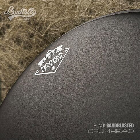 رأس طبلة مصقول بالرمل مقاس 14 بوصة - أسود غير لامع محكم 10.8 مل رأس مستجيب للخدمة الشاقة لفرقة المسيرة وتسجيل الاستوديو والأداء الحي in Kuwait