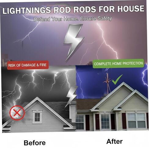قضيب البرق للمنزل، نظام حماية من الصواعق النحاسي ثلاثي الشقوق مع قضيب تأريض مقاس 20 بوصة، تصميم قابل للفصل in Kuwait
