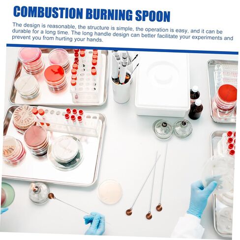 10pcs Copper-Head Combustion Spoons High Temperature Resistant Chemical Experiment Tools with Moderate Handle for Safe Laboratory and Scientific Research Use in Saudi Arabia