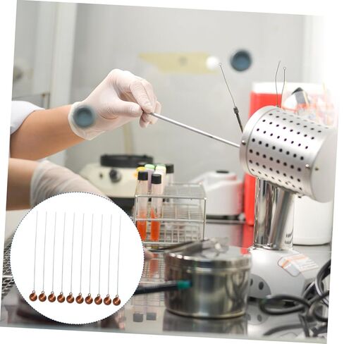10pcs Copper-Head Combustion Spoons High Temperature Resistant Chemical Experiment Tools with Moderate Handle for Safe Laboratory and Scientific Research Use in Saudi Arabia
