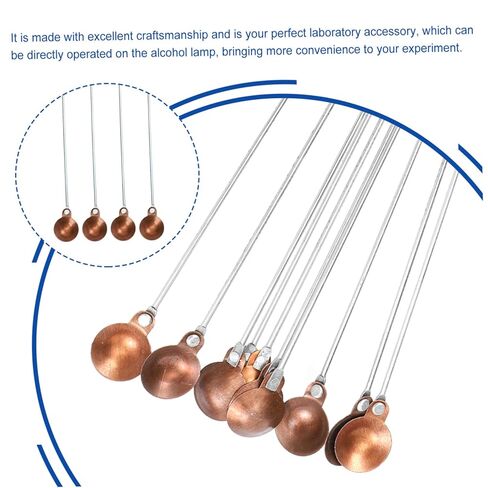 10pcs Copper-Head Combustion Spoons High Temperature Resistant Chemical Experiment Tools with Moderate Handle for Safe Laboratory and Scientific Research Use in Saudi Arabia