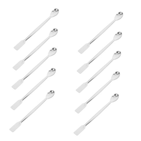 10pcs Double-Ended Stainless Steel Lab Spoons Micro Sampling Spatula Square Flat Scoop for Precise Reagent Measuring and Mixing in Laboratory and Medical Use in Saudi Arabia