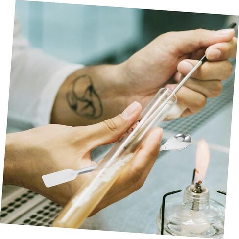 10pcs Double-Ended Stainless Steel Lab Spoons Micro Sampling Spatula Square Flat Scoop for Precise Reagent Measuring and Mixing in Laboratory and Medical Use in Saudi Arabia