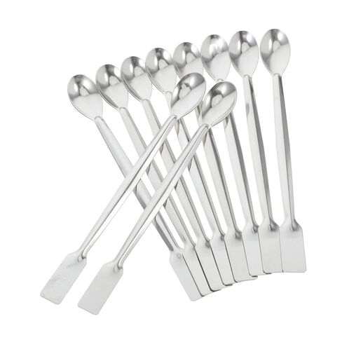 10pcs Double Ended Stainless Steel Lab Spoon Micro Lab Spatula Sampling Measuring Scoop for Laboratory and Medical Use with Square Flat End in Saudi Arabia