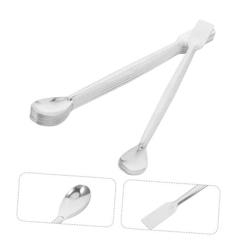 10pcs Double Ended Stainless Steel Lab Spoon Micro Lab Spatula Sampling Measuring Scoop for Laboratory and Medical Use with Square Flat End in Saudi Arabia