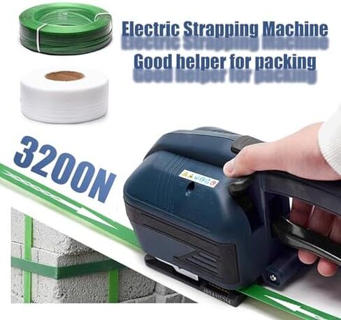 Electric Strapping Machine - Battery Powered Banding Tool for PP PET Straps, Automatic Pallet Strapping Machine, Includes 2 Batteries in Saudi Arabia