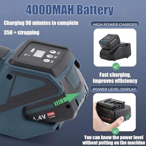 Electric Strapping Machine - Battery Powered Banding Tool for PP PET Straps, Automatic Pallet Strapping Machine, Includes 2 Batteries in Saudi Arabia