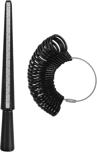 MUCKLILY Ring Size Measurement Tool Set 2-15 Ring Mandrel 0-13 Finger Gauge Kit Black Accurate Jewelry Sizer for Personal and Professional Use in Saudi Arabia