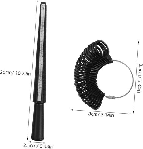 MUCKLILY Ring Size Measurement Tool Set 2-15 Ring Mandrel 0-13 Finger Gauge Kit Black Accurate Jewelry Sizer for Personal and Professional Use in Saudi Arabia