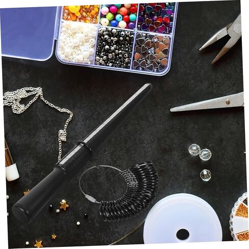 MUCKLILY Ring Size Measurement Tool Set 2-15 Ring Mandrel 0-13 Finger Gauge Kit Black Accurate Jewelry Sizer for Personal and Professional Use in Saudi Arabia