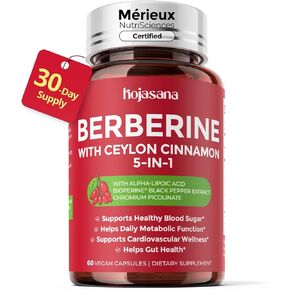 كمية تكفي لمدة 30 يومًا، بربارين 1600 مجم، بربارين مع قرفة سيلان لسكر الدم والكوليسترول والتمثيل الغذائي* | خالٍ من الغلوتين، وغير معدل وراثيًا، ومكمل نباتي بربارين | 60 كبسولة in Kuwait