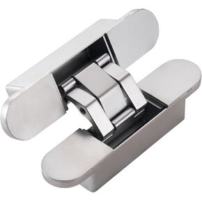 Invisible Door Hinges 3D Adjustable Bearing Shiny Gold Black Bright Chrome Butt 1Pcs(HA-60-BC) in Saudi Arabia