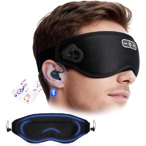 سماعات رأس سليب اللاسلكية بلوتوث 5.4، قناع نوم معتم بنسبة 100% مع سماعات بلوتوث مع سماعات أذن ستيريو هاي فاي، قناع عين مرجح ثلاثي الأبعاد للنوم والسفر والتأمل للرجال والنساء in Kuwait