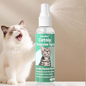 رذاذ Catnip مع Silvervine ، صيغة طبيعية مزدوجة المصنع للقطط والقطط ، Renew Toys & Train Kittens داخلي وخارجي - 2 أوقية in Kuwait