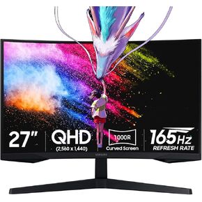 Samsung CF390 Series 27 بوصة FHD 1920x1080 شاشة سطح المكتب المنحنية للأعمال ، HDMI ، VGA ، VESA Mountain ، 3 سنوات ضمان ، TAA (C27F390FHN) ، Black in Kuwait
