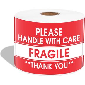3" X 5" Fragile Stickers for Shipping Please Handle with Care (500 Stickers, 1 Roll) Water-Resistant Permanent Adhesive Packing and Moving Labels for Boxes - Aegis Adhesives in Saudi Arabia