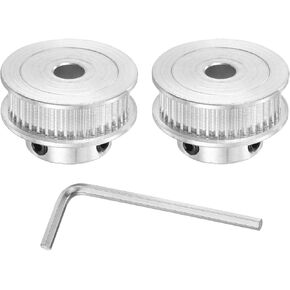 MECCANIXITY 2GT Pulley 40 Teeth 8mm Bore Aluminum Timing Pulley Wheel for 6mm Width 40T Timing Belt with Hexagonal Wrench for 3D Printer, CNC, Timing Belt-2 Pcs Silver in Kuwait