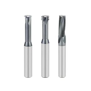 قاطعة طحن من الكربيد ذات سن واحد وثلاثة أسنان كاملة الخيط باستخدام الحاسب الآلي، أداة طحن نهائية مطلية بالسبائك الصلبة (ثلاثة مطلية، 10-64UNJS-3B) in Kuwait